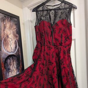 Voodoo Vixen - L/8 - Red/Black 50s/60s Style Dress